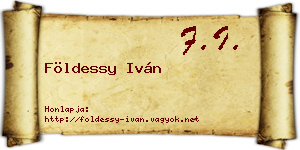 Földessy Iván névjegykártya